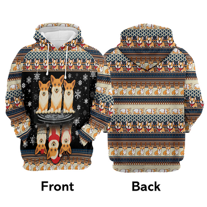 Corgi Premium Christmas Hoodie, Pembroke Welsh Corgi Christmas Unisex Hoodie For Men & Women - Perfect Gift For Christmas, Corgi Lover