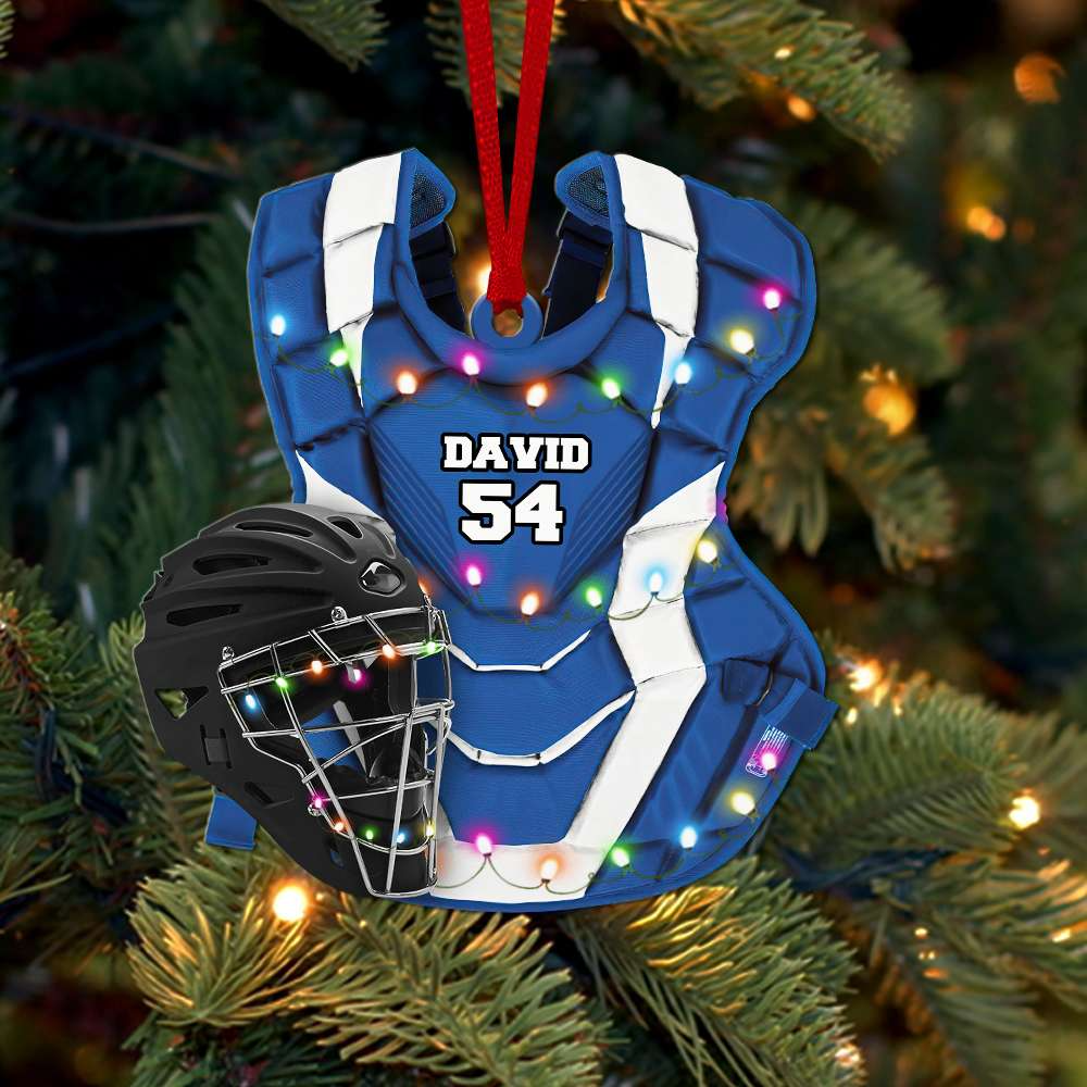 Custom Baseball Acrylic Ornament, Personalized Baseball Clothes With Christmas Light Acrylic Ornament - Perfect Gift For Baseball Lover, Christmas, New Year