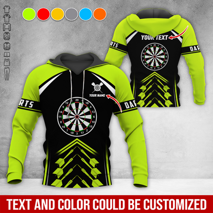 Customized Name & Text Darts Premium Hoodie, Custom Color Darts Pattern For Men & Women Hoodie, Perfect Gift For Darts Lovers, Darts Player