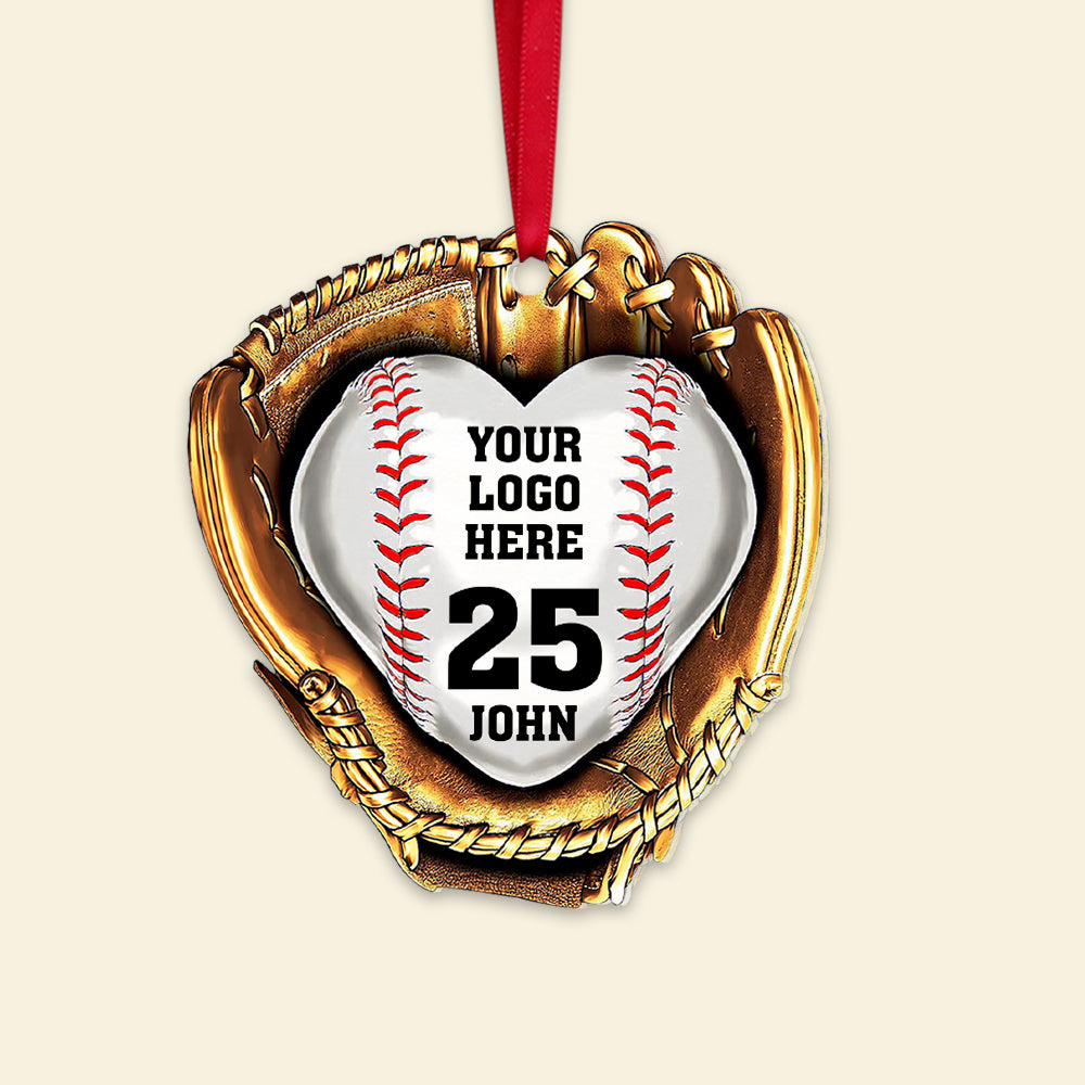 Custom Baseball Acrylic Ornament, Personalized Baseball Gloves Logo Acrylic Ornament - Perfect Gift For Baseball Lover, Christmas, New Year