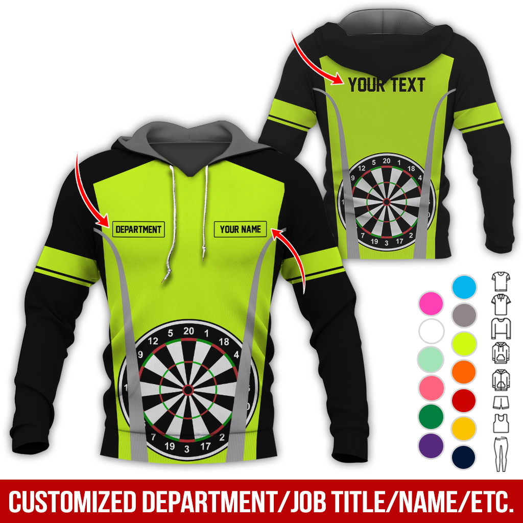 Personalized Name, Text & Department Darts Premium Hoodie, Play Darts Pattern Hoodie, Perfect Gift For Darts Lovers, Friend, Family