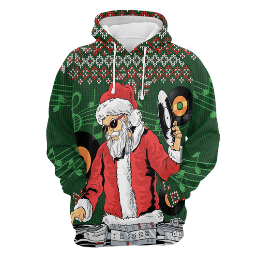 Santa Claus DJ  Pullover Premium Hoodie, Perfect Outfit For Men And Women On Christmas New Year Autumn Winter