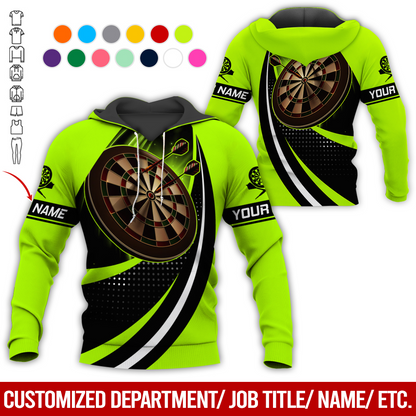 Customized Name Darts Premium Hoodie, Black Spot Pattern Darts Hoodie, Perfect Gift For Darts Lovers, Friend, Family