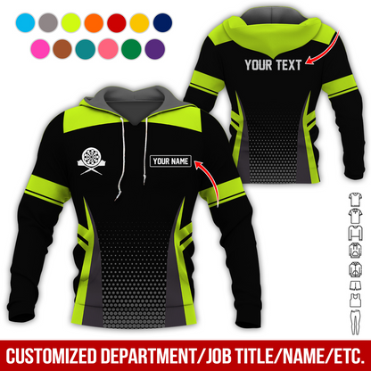 Customized Name & Text Darts Premium Hoodie, Grey Spot Pattern Darts Black Hoodie, Perfect Gift For Darts Lovers, Darts Player
