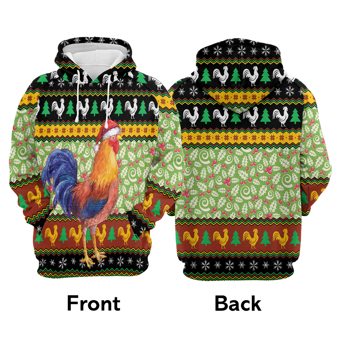 Chicken Premium Christmas Hoodie, Chicken Cluck-ry Christmas Unisex Hoodie For Men & Women - Perfect Gift For Christmas, Family