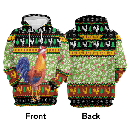 Chicken Premium Christmas Hoodie, Chicken Cluck-ry Christmas Unisex Hoodie For Men & Women - Perfect Gift For Christmas, Family
