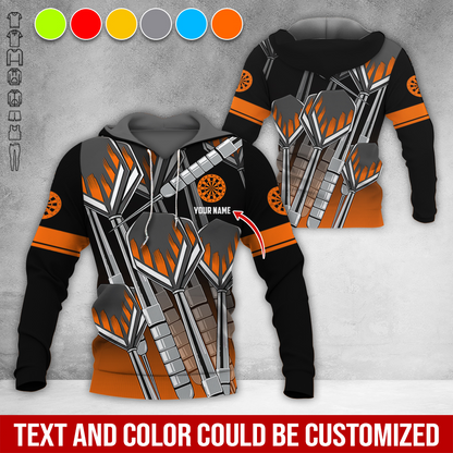 Customized Name & Text Darts Premium Hoodie, Darts Pattern Hoodie For Men & Women - Gift For Darts Lovers, Friend, Family