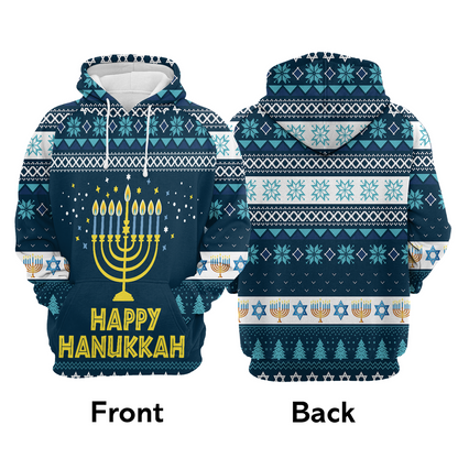 Hanukkah Premium Christmas Hoodie, Happy Hanukkah Christmas Unisex Hoodie For Men & Women - Perfect Gift For Christmas, Friends, Family