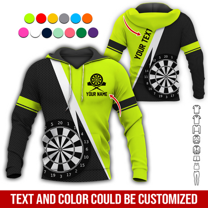 Customized Name & Text Darts Premium Hoodie, Spot Pattern Darts Black Hoodie, Perfect Gift For Darts Lovers, Darts Player