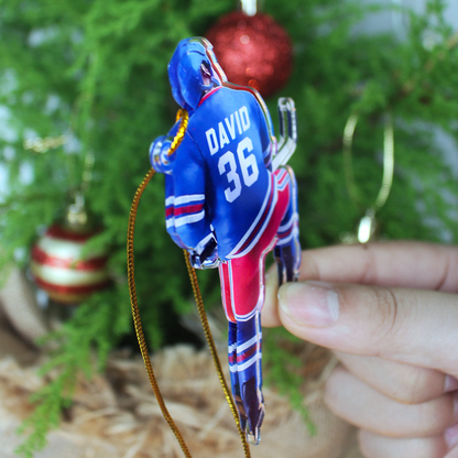 Custom Hockey Acrylic Ornament, Ice Hockey Player Acrylic Ornament - Perfect Gift For Hockey Lover, Christmas, New Year