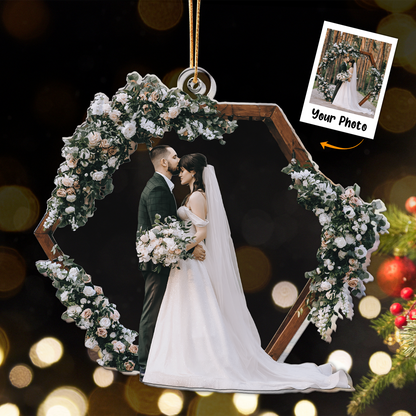 Personlized Acrylic Photo Ornament, Couple Wedding Ornament For Couper, Best Christmas Gift For Christmas, Friends, Family