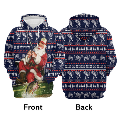 Fishing Premium Christmas Hoodie, Santa Fishing Unisex Hoodie For Men & Women - Perfect Gift For Christmas, Fishing Lover