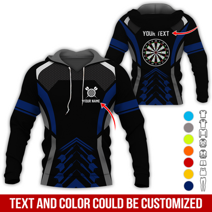 Customized Name & Text Darts Premium Hoodie, Dartboards Pattern Hoodie For Darts Player, Perfect Gift For Darts Lovers, Friend, Family