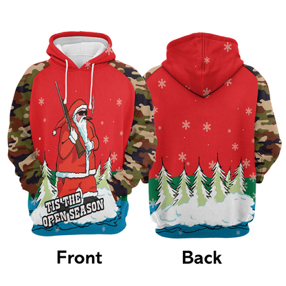 Santa Hunting Premium Christmas Hoodie, Tis The Open Season Unisex Hoodie For Men & Women - Perfect Gift For Christmas, Friends, Family