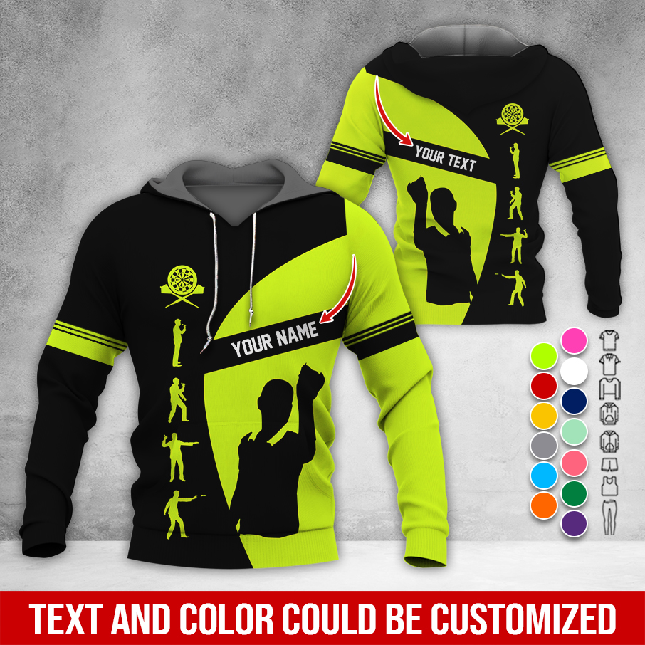 Customized Name & Text Darts Premium Hoodie, How to play Darts Pattern Hodie, Perfect Gift For Darts Lovers, Friend, Family