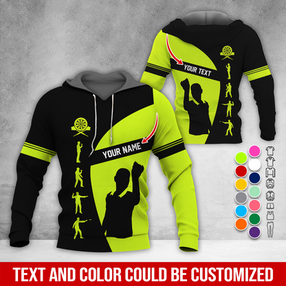 Customized Name & Text Darts Premium Hoodie, How to play Darts Pattern Hodie, Perfect Gift For Darts Lovers, Friend, Family