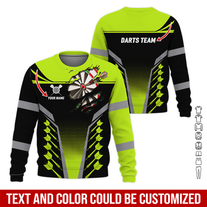 Customized Darts Sweatshirt, Personalized Name & Text Sweatshirt For Darts Player, Perfect Gift For Darts Lovers, Friend, Family