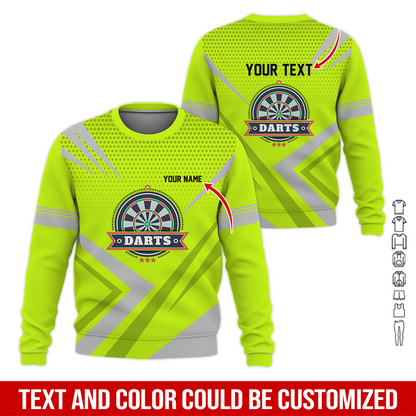 Customized Darts Sweatshirt, Personalized Name & Text Sweatshirt, 3 Star Darts Pattern Sweatshirt, Perfect Gift For Darts Lovers, Friend, Family