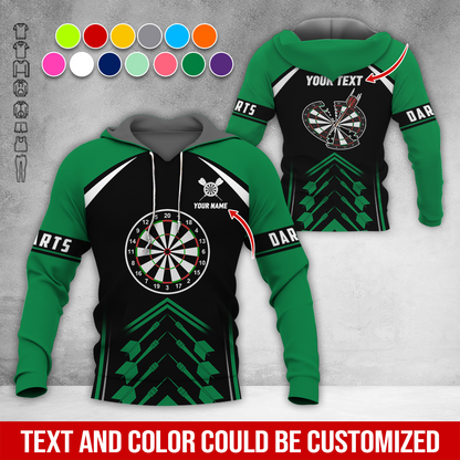 Personalized Name & Text Darts Premium Hoodie, Broken Darts Pattern Hoodie, Perfect Gift For Darts Lovers, Friend, Family