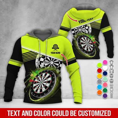 Customized Name & Text Darts Premium Hoodie, Modern Textures Pattern Darts Hoodie, Perfect Gift For Darts Lovers, Darts Player