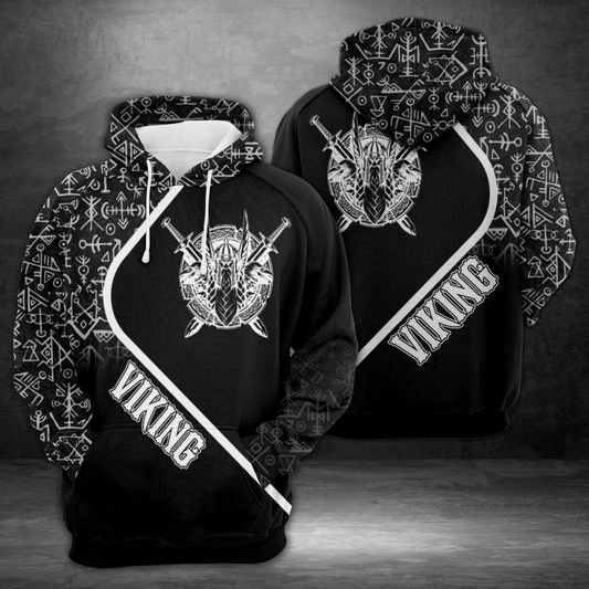 Viking Pattern Pullover Premium Hoodie, Perfect Outfit For Men And Women On Christmas New Year Autumn Winter