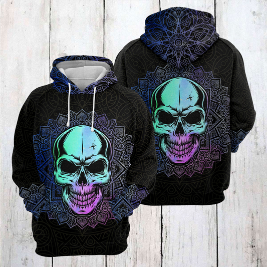 Skull Mandala Hologram Pullover Premium Hoodie, Perfect Outfit For Men And Women On Christmas New Year Autumn Winter
