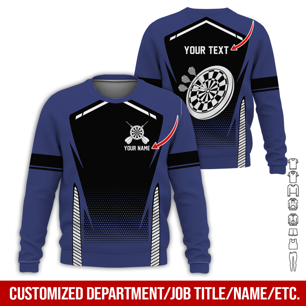 Customized Name Darts Sweatshirt, Dartboards Pattern Darts Shirts - Gift For Darts Lovers, Friend, Family