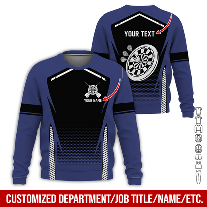 Customized Name Darts Sweatshirt, Dartboards Pattern Darts Shirts - Gift For Darts Lovers, Friend, Family