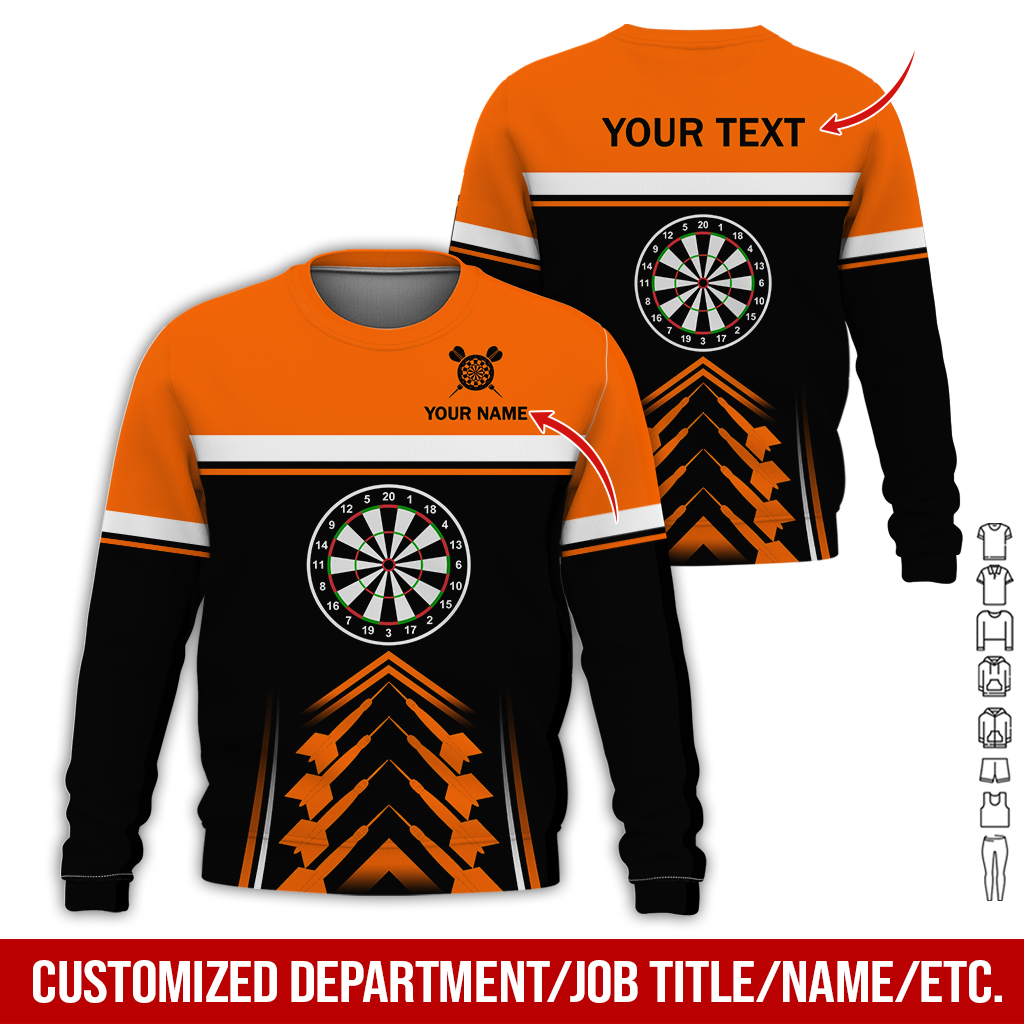 Customized Darts Sweatshirt, Darts Pattern & White Stripes Sweatshirt For Men & Women, Perfect Gift For Darts Lovers, Friend, Family