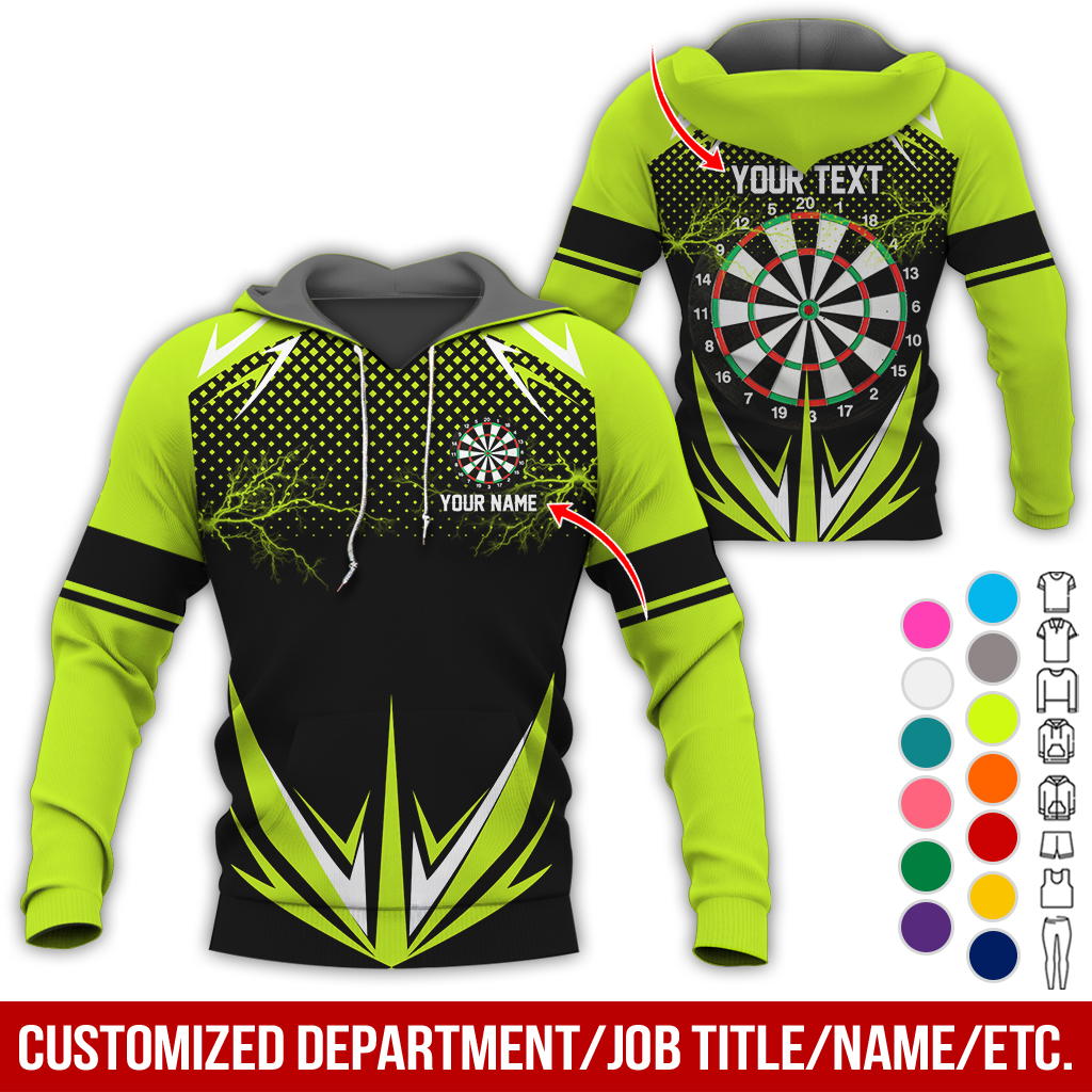 Customized American Flag Darts Premium Hoodie, Lightning & Spot Pattern Darts Hoodie, Perfect Gift For Darts Lovers, Friend, Family
