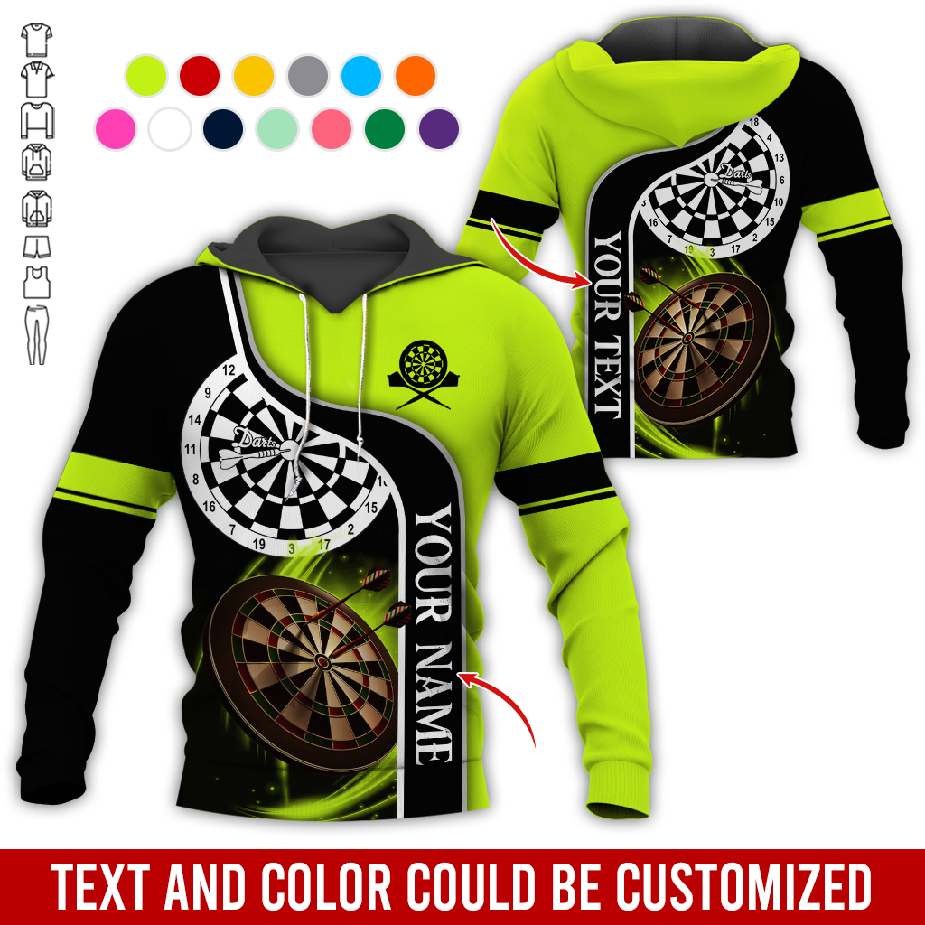 Customized Darts Premium Hoodie, Personalized Name & Text Darts Black Hoodie, Perfect Gift For Darts Lovers, Friend, Family