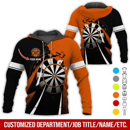 Customized Name Darts Premium Hoodie, Ink Spill Pattern Darts Hoodie For Men & Women - Gift For Darts Lovers, Friend, Family