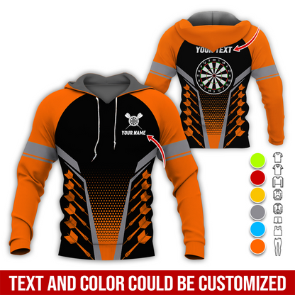 Customized Name Darts Premium Hoodie, Darts & Dartboards Pattern Love Darts Hoodie - Gift For Darts Lovers, Friend, Family