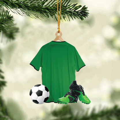 Custom Soccer Acrylic Christmas Ornament, Personalized Soccer Uniform Acrylic Christmas Ornament For Soccer Lover, Friend, Family