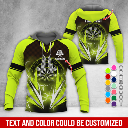 Customized Name Darts Thunder Premium Hoodie, Darts Pattern Hoodie, Perfect Gift For Darts Lovers, Friend, Family