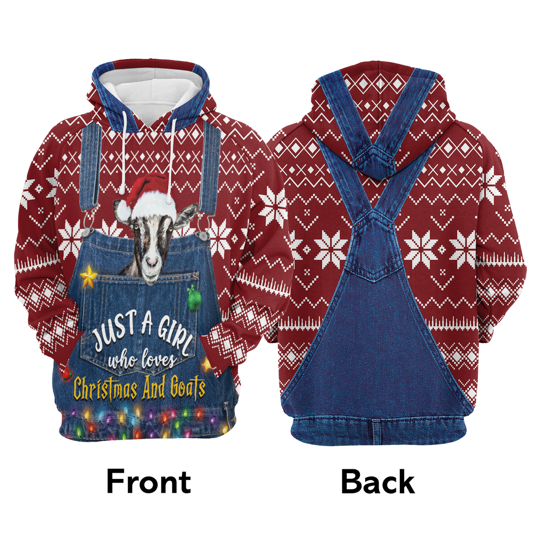 Funny Goat Premium Christmas Hoodie, Just A Girl Who Loves Christmas And Goats Unisex Hoodie For Men & Women - Perfect Gift For Christmas, Goat Lover