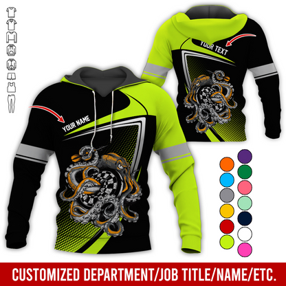 Customized Name & Text Darts Premium Hoodie, Octopus & Dartboard Pattern Darts Hoodie For Men & Women - Gift For Darts Lovers, Friend, Family