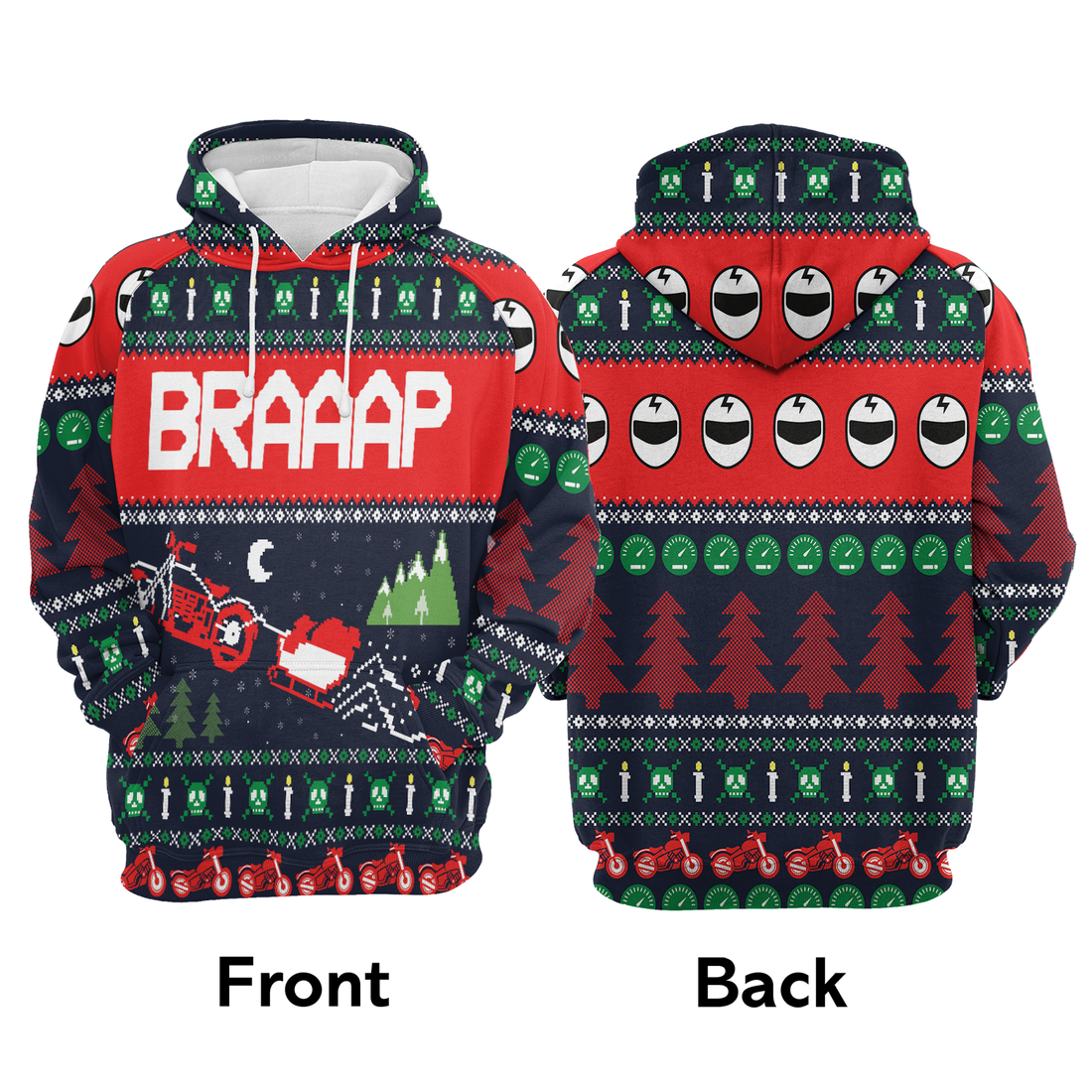 Motorbike Premium Christmas Hoodie, Motorbike Braaap Unisex Hoodie For Men & Women - Perfect Gift For Christmas, Biker