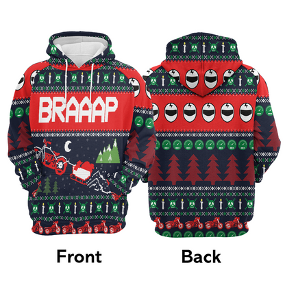 Motorbike Premium Christmas Hoodie, Motorbike Braaap Unisex Hoodie For Men & Women - Perfect Gift For Christmas, Biker