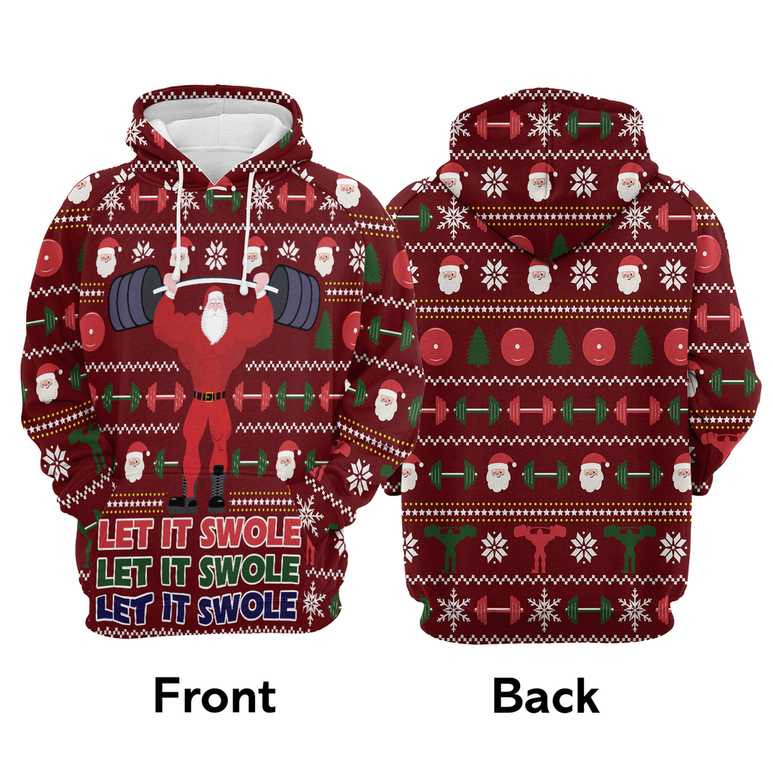 Santa Premium Christmas Hoodie, Let It Swole Unisex Hoodie For Men & Women - Perfect Gift For Christmas, Friends, Family
