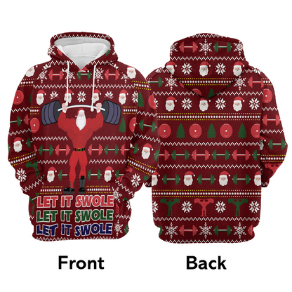 Santa Premium Christmas Hoodie, Let It Swole Unisex Hoodie For Men & Women - Perfect Gift For Christmas, Friends, Family