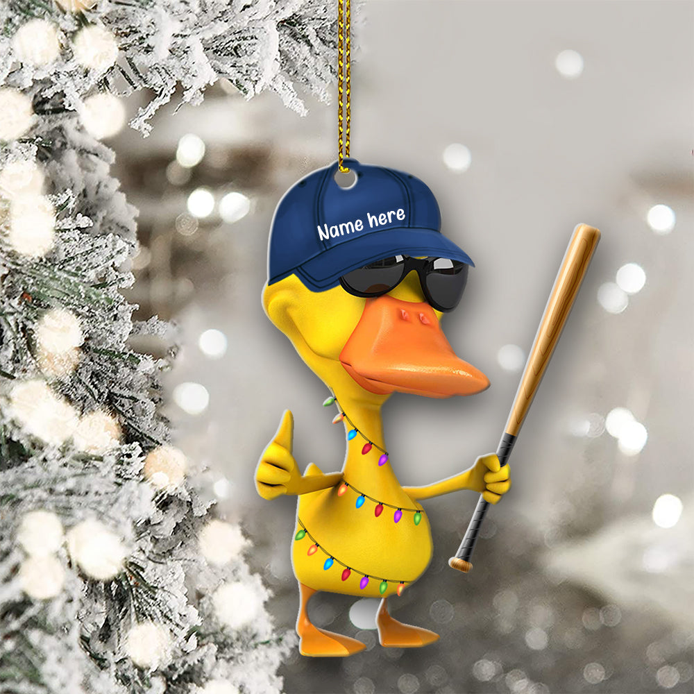 Custom Baseball Acrylic Ornament, Personalized Baseball Duck Acrylic Ornament - Perfect Gift For Baseball Lover, Christmas, New Year