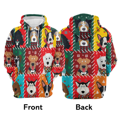 Dog Premium Christmas Hoodie, Cute Dog Face Christmas Unisex Hoodie For Men & Women - Perfect Gift For Christmas, Family, Dog Lover