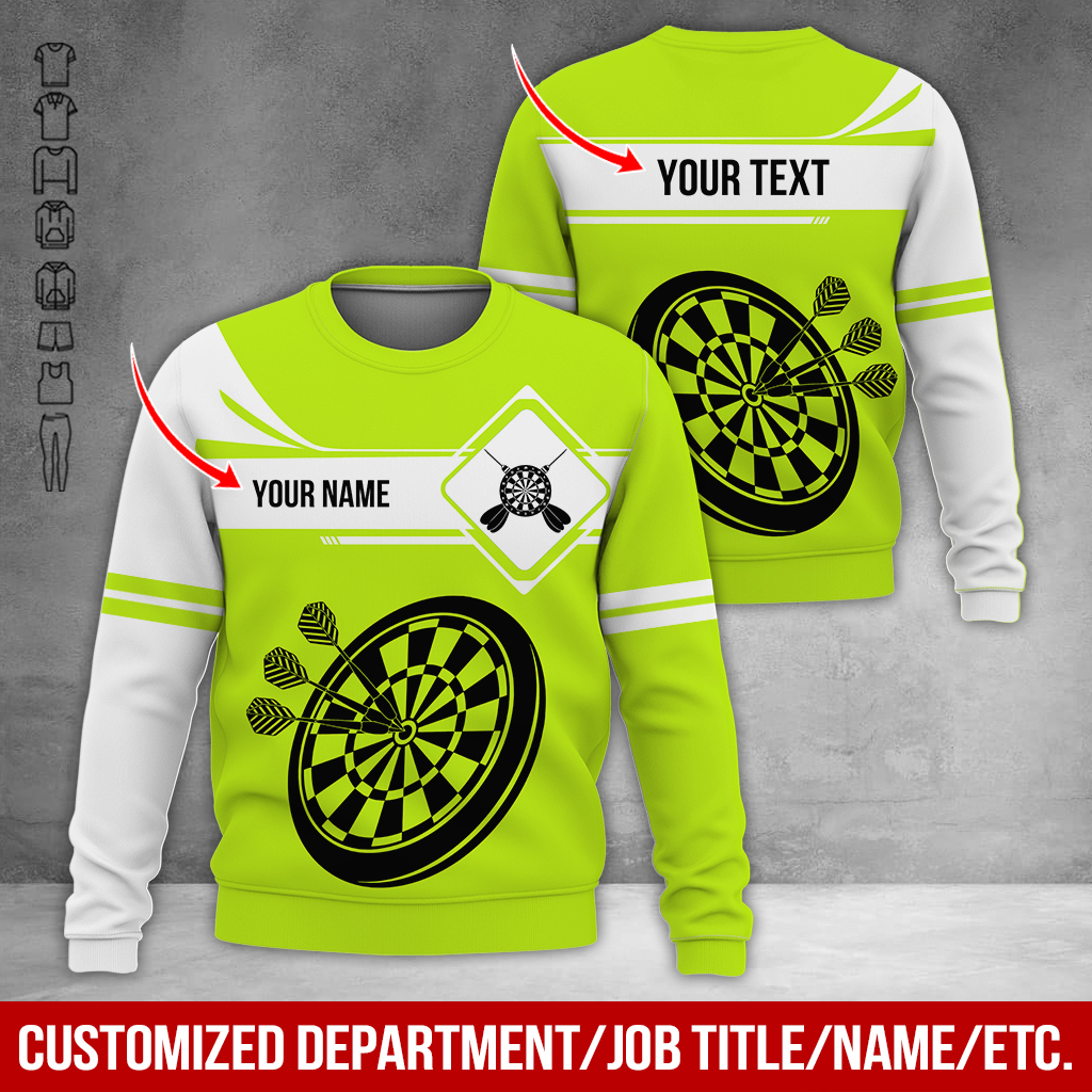 Customized Name Darts Sweatshirt, Dartboards Pattern Darts Shirts For Men & Women - Gift For Darts Lovers, Friend, Family