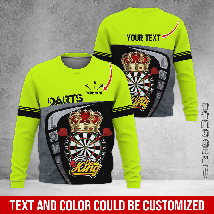 Customized Darts Sweatshirt, Personalized Name & Text Darts Sweatshirt, Darts King Sweatshirt, Perfect Gift For Darts Lovers, Friend, Family