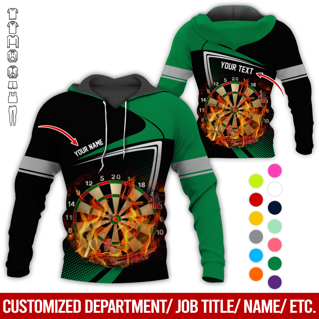 Personalized Darts Flaming Premium Hoodie, Dartboards Pattern Black & White Hoodie For Men & Women, Perfect Gift For Darts Lovers, Friend, Family