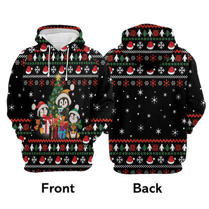 Penguin Premium Christmas Hoodie, Penguin Christmas Tree Unisex Hoodie For Men & Women - Perfect Gift For Christmas, Penguin Lover
