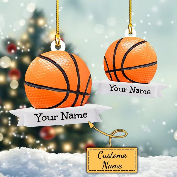 Custom Basketball Christmas Car Ornament, Personalized Basketball Name & Number Car Ornament For Basketball Lover,Christmas,New Year