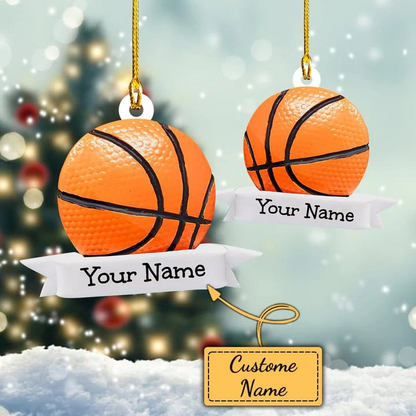 Custom Basketball Christmas Car Ornament, Personalized Basketball Name & Number Car Ornament For Basketball Lover,Christmas,New Year