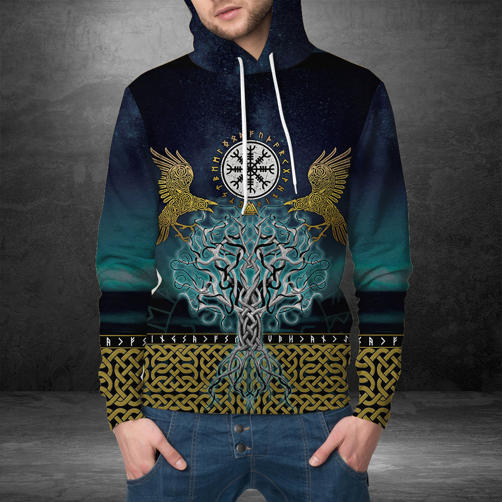 Viking Vegvisir Tree Of Life Pullover Premium Hoodie, Perfect Outfit For Men And Women On Christmas New Year Autumn Winter